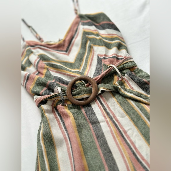 MONTEAU Belted Multicolor Striped Jumspuit - Picture 9 of 11